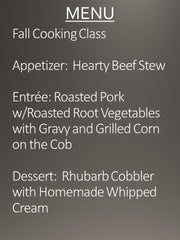 10/20/23 Fall Cooking Class